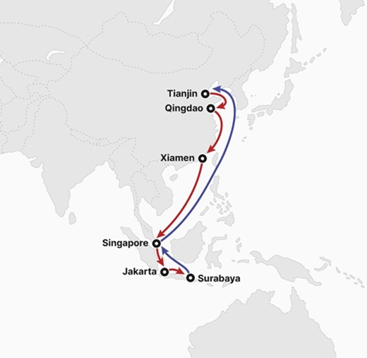 HMM은 오는 6월부터 북중국-인도네시아 구간에서 신규 컨테이너 서비스를 개설한다고 26일 밝혔다. /HMM