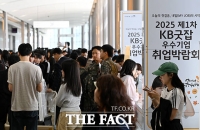  'KB굿잡 우수기업 취업박람회' 입장 기다리는 구직자들 [포토]