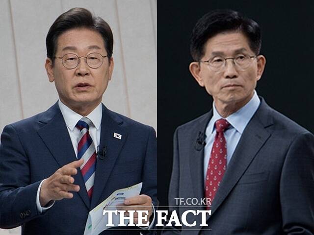 이재명 더불어민주당 대선 후보와 김문수 국민의힘 후보는 27일 한목소리로 위성정당 방지법 도입이 필요하다고 밝혔다. /국회사진기자단