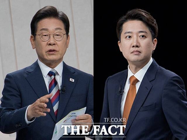 이재명 더불어민주당 대선 후보와 이준석 개혁신당 후보는 27일 TV 토론회에서 계엄의 밤 당시의 행적을 두고 공방을 벌였다. /국회사진기자단