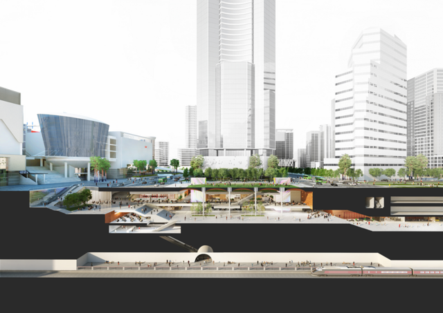 HDC현대산업개발은 지하철 1호선, 4호선, 신분당선, GTX-B를 연결하고 용산역 전면공원의 지하를 복합개발하는 대형 프로젝트인 용산역전면 공원 지하공간개발 사업을 진행 중이다. /HDC현대산업개발