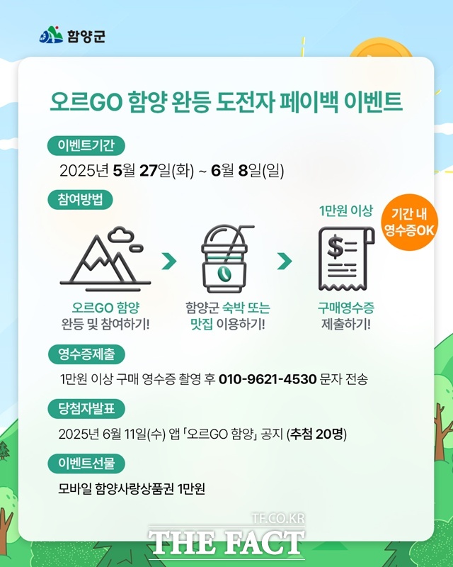 ‘오르GO 함양’ 페이백 이벤트 홍보 포스터/함양군