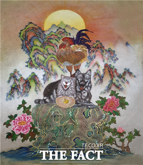 28일부터 보령시 행복민원실에서 열리는 민화와 함께 에너지그린 展에 출품된 민화 작품. /보령시