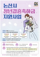  논산시, 청년결혼축하금 지원사업 '호응'…신혼부부 지역 정착 유도