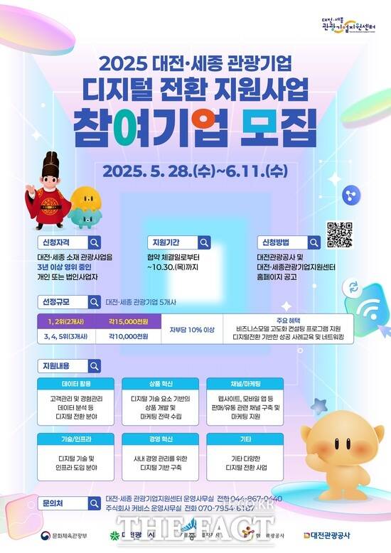 2025 대전·세종 관광기업 디지털 전환 지원 사업 참여 기업 모집 홍보 포스터. /대전관광공사
