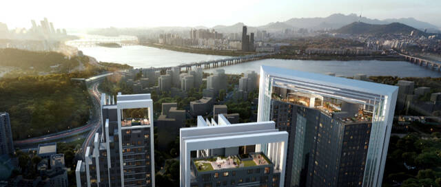 HDC현대산업개발은 29일 방배 신삼호아파트 주택재건축정비사업의 대안설계 더 스퀘어 270을 공개했다. /HDC현대산업개발