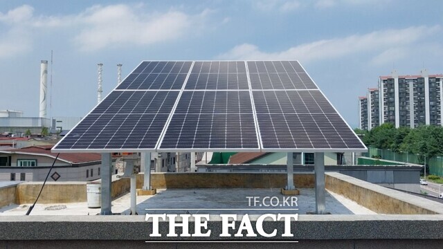 단독주택에 설치된 3KW 태양광 시설 /광주시