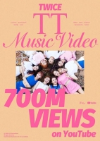  트와이스, 'TT' 뮤비 7억 뷰 돌파…자체 통산 2번째