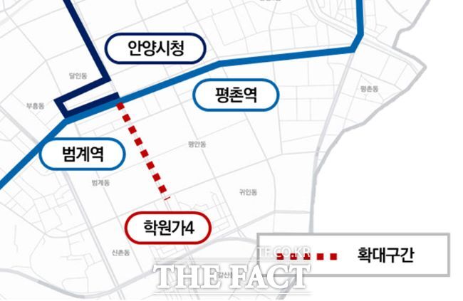 자율주행버스 운행 노선 확대 계획도 /안양시