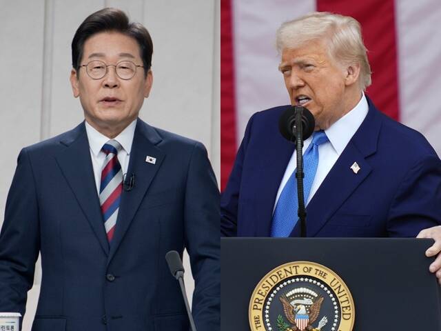 주한미군 감축 논란도 어느덧 현실화에 가까워졌다는 위험 섞인 전망이 나온다. 이 당선인(왼쪽)과 도널드 트럼프 미국 대통령의 통화와 한미 정상회담 개최 여부도 눈여겨볼 대목이다. /국회사진기자단·AP.뉴시스