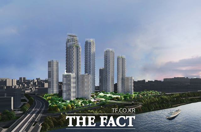 압구정2구역이 오는 18일 입찰 공고를 낼 예정인 가운데 삼성물산 건설부문과 현대건설의 신경전이 치열하다. 사진은 압구정2구역 조감도다. /서울시