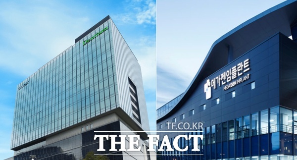 국내 임플란트 시장 2, 3위 자리를 놓고 덴티움과 메가젠임플란트가 치열하게 경쟁하고 있다. /각사