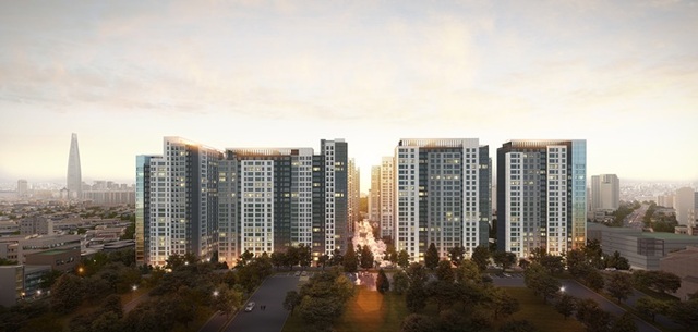 가락 쌍용1차 아파트는 수직·수평·별동 증축방식을 통해 기존 최고 24층 14개동 2064가구 용적률 343%에서 최고 27층 14개동 2348가구 용적률 488%로 증축할 수 있게 됐다. /쌍용건설