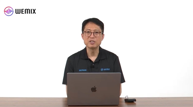 김석환 위믹스재단 대표가 전날 투자자 대상 기자 간담회에서 발언하고 있다. /유튜브 채널 위믹스 영상 캡쳐