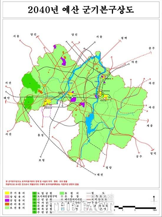 2040년 예산 군기본구상(안)도./ 예산군.