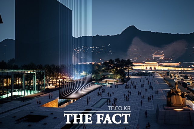 감사의정원 상징 조형물인 감사의 빛 22가 내년 봄 시민들에게 공개된다. 광화문광장 감사의정원 조감도./서울시