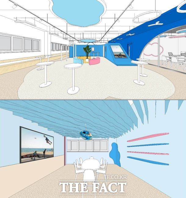 디딤청소년활동센터 문화카페(위)과 소통수다실 투시도 /광명시