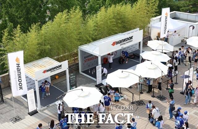 한국앤컴퍼니와 한국타이어가 지난 6일부터 사흘간 대구 삼성 라이온즈파크에서 진행한 한국타이어 스트라이크존 팝업 이벤트 현장 전경. /한국앤컴퍼니
