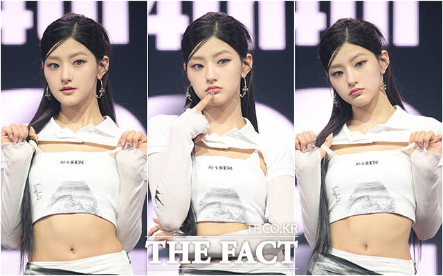 그룹 KISS OF LIFE(키스오브라이프) 하늘이 9일 오후 서울 광진구 예스24 라이브홀에서 열린 미니 4집 앨범 224 발매 쇼케이스에 참석해 포즈를 취하고 있다. /박헌우 기자