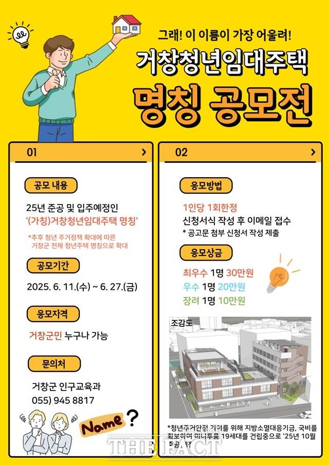 거창군이 가칭 맞춤형 청년임대주택의 명칭을 공모한다. /거창군