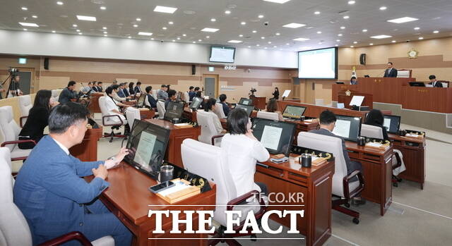제259회 아산시의회 제1차 정례회 제1차 본회의 장면./아산시의회