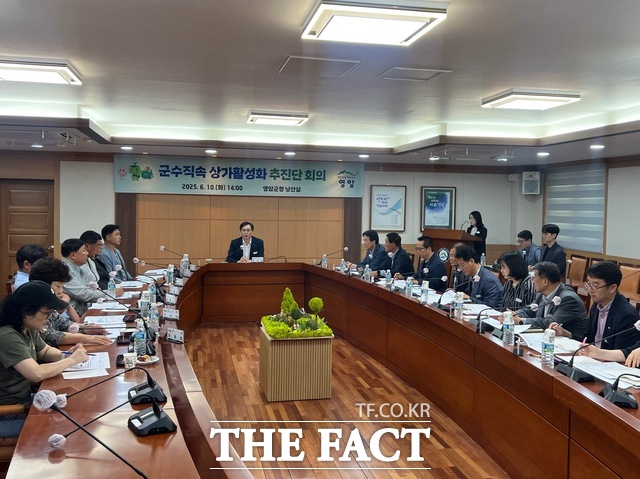 영암군이 군수직속 상가활성화 추진단 회의를 개최하고 있다. /영암군