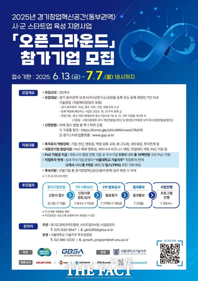 경과원 동부권 경기창업혁신공간 오픈그라운드 홍보물 /경기도