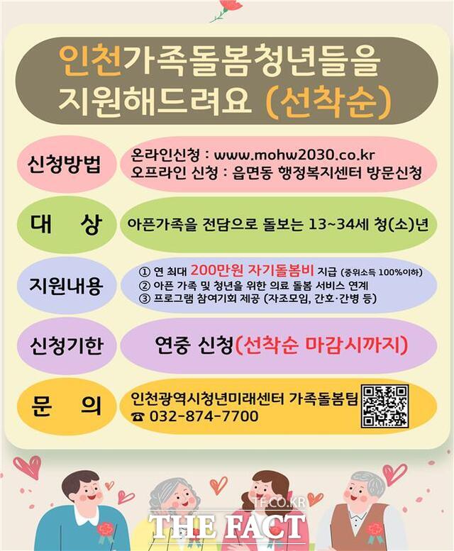 인천 가족돌봄청(소)년 지원 홍보 포스터. /인천시
