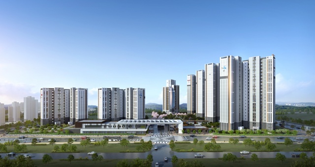 대보건설이 시공한 고덕 자연앤 하우스디가 6월말 견본주택을 열고 분양에 돌입한다. /대보건설