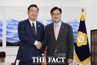  우원식 국회의장 예방한 김병기 더불어민주당 신임 원내대표 [TF사진관]