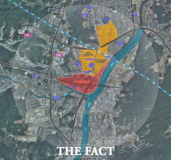 광주역세권 2단계 도시개발사업 위치도./광주시