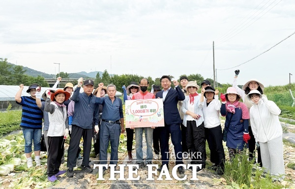 대덕구노인종합복지관은 복지관을 이용하는 김상원 어르신이 배추 1000포기를 대덕구노인종합복지관에 후원했다. 노인일자리 및 사회활동지원사업 어르신과 노인맞춤돌봄서비스 생활지원사가 힘을 모아 19일 직접 수확에 나섰다. /대덕구노인종합복지관