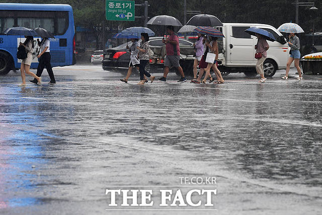 20일 전국 대부분 지역에 장맛비가 내리는 가운데 서울에는 호우주의보, 경기·인천에는 호우경보가 발령됐다. 서울 시내 청계천 등 29개 지역 하천은 전면 통제됐다. /더팩트 DB