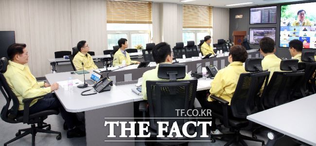 경기도 주관 여름철 재난 대비태세 점검 영상회의 모습 /안양시