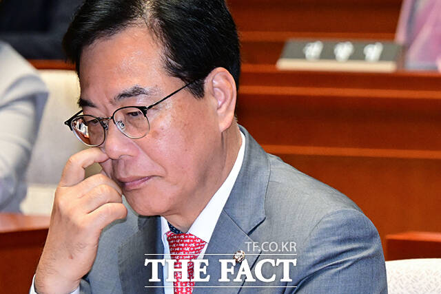 송언석 국민의힘 원내대표는 22일 이재명 대통령을 만나 김민석 국무총리 후보자 지명 재검토와 국회 법제사법위원장직 반환을 요구했으나 받아들여지지 않았다고 밝혔다. /남윤호 기자