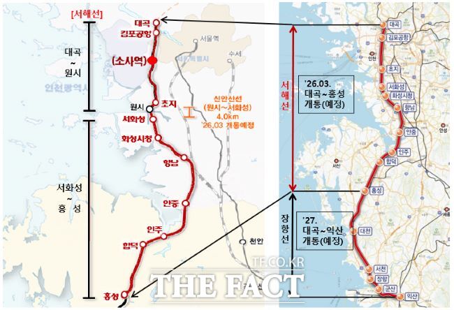 서해선 KTX-이음열차 노선도(안)./부천시