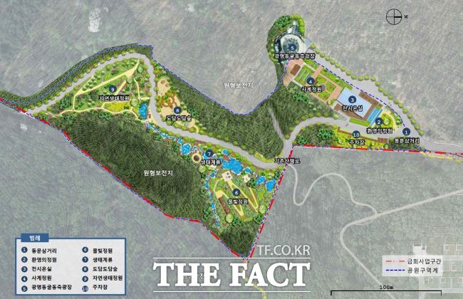 가학산 수목원 공간별 계획도./광명시