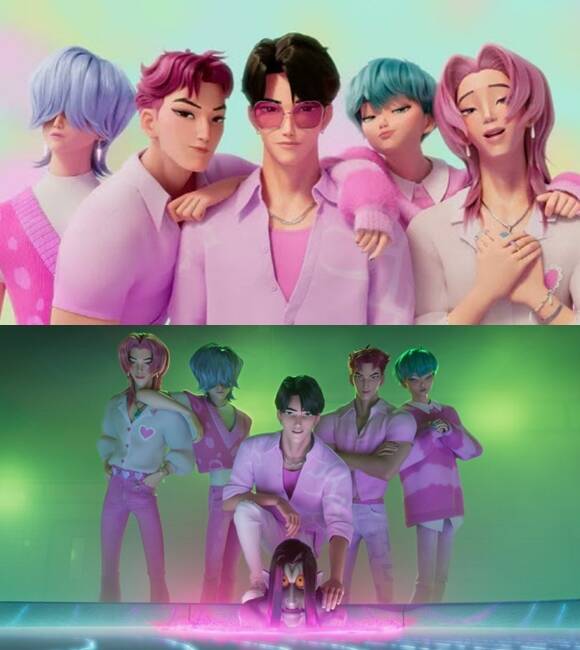 윤성은 영화평론가는 해외에서 인기가 많은 K팝 아이돌 스타들을 주인공을 내세우면서 악령과 이를 잡은 헌터 등의 소재가 합쳐지면서 되게 신선한 조합을 완성했다며 빠른 비트의 음악과 섞어서 감각적으로 퇴마하는 장면 등 여러 볼거리들이 관객들을 사로잡은 것 같다고 바라봤다. /넷플릭스