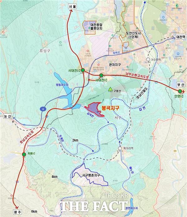 봉곡지구 산업단지 조성 위치도 /대전도시공사