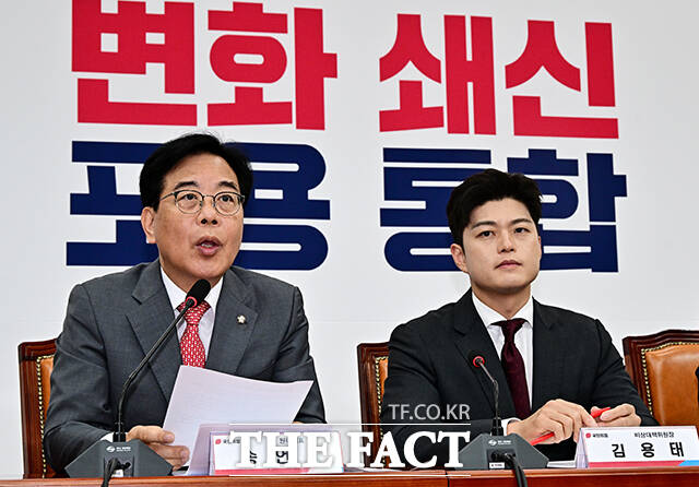 김용태 국민의힘 비상대책위원장의 임기 만료가 임박했다. 오는 8월 전당대회를 통해 신임 당대표를 선출하기 전까진 송언석 비대위 체제로 당이 운영될 가능성이 크다. /배정한 기자