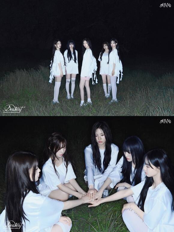 걸그룹 리센느가 두 번째 싱글 앨범 Dearest의 두 번째 콘셉트 포토를 공개했다. 반짝이는 물가와 물방울이 맺힌 젖은 풀숲에서 자유롭게 거니는 멤버들의 모습이 담겼다. /더뮤즈엔터