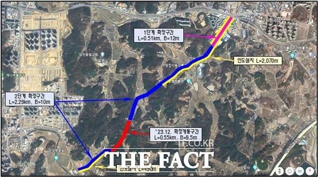 당진도시계획도로 소로 3-903호선(옛 원용선) 위치도. /당진시