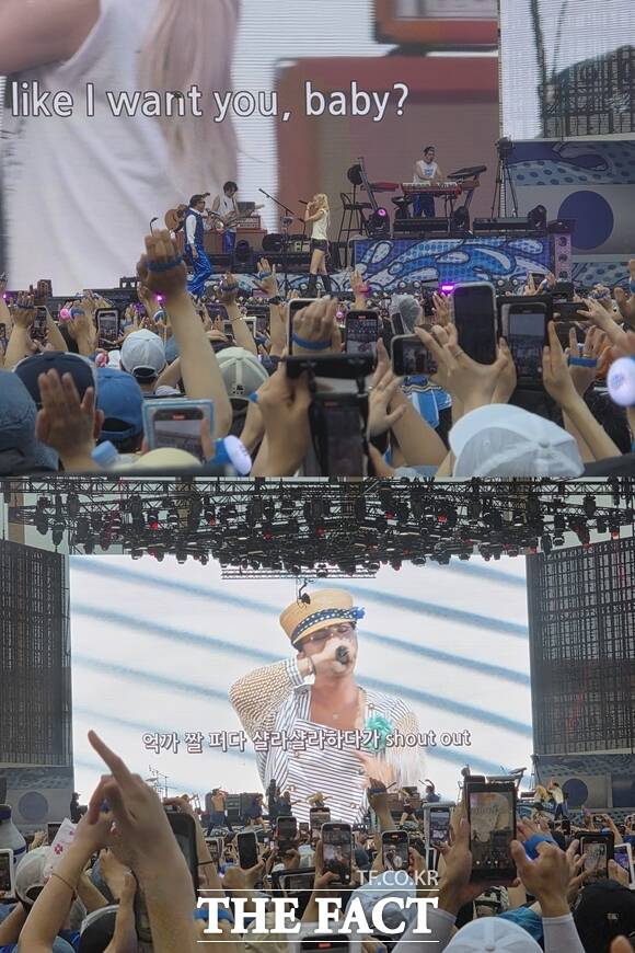 가수 로제(위)와 지드래곤이 흠뻑쇼를 빛냈다. /최수빈 기자