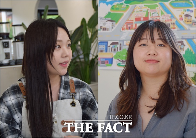 아버지의 고향인 전남 구례로 귀촌해 카페를 운영 중인 진아린(왼쪽) 씨는 완전한 정착을 위해서는 정주 여건 개선이 필요할 것 같다고 말했다. 경남 의령에서 청년 마을 홍의별곡을 운영 중인 안시내 씨는 정부가 바뀔 때마다 기조가 바뀌는 문제가 있다며 일관성 있는 정책이 필요하다고 봤다. /구례·의령=이철영 기자