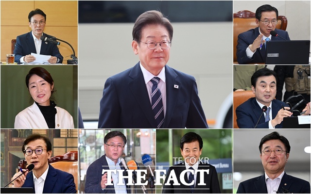 이재명 정부 초대 내각에 더불어민주당 현역 의원들이 대거 입각하면서 여당이 입법과 행정을 동시에 책임지는 당정일체 체제가 본격화하고 있다. (왼쪽 위부터 시계방향) 김민석 국무총리 후보자, 정성호 법무부·안규백 국방부·윤호중 행정안전부·정동영 통일부·김성환 환경부·전재수 해양수산부·강선우 여성가족부 장관 후보자. /배정한·임영무·이새롬 기자