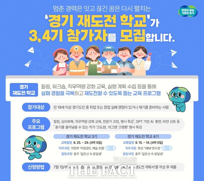 경기 재도전학교 3,4기 모집 홍보물. /경기도