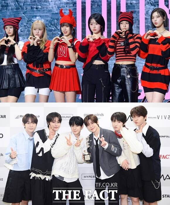 엔믹스(위쪽)는 올해 미니 4집 Fe3O4: FORWARD로 한층 더 다채로워진 음악적 스펙트럼을 입증했고, 엔시티 위시는 미니 2집 poppop으로 발매 일주일 만에 밀리언셀러에 등극하는 저력을 과시했다. /더팩트 DB