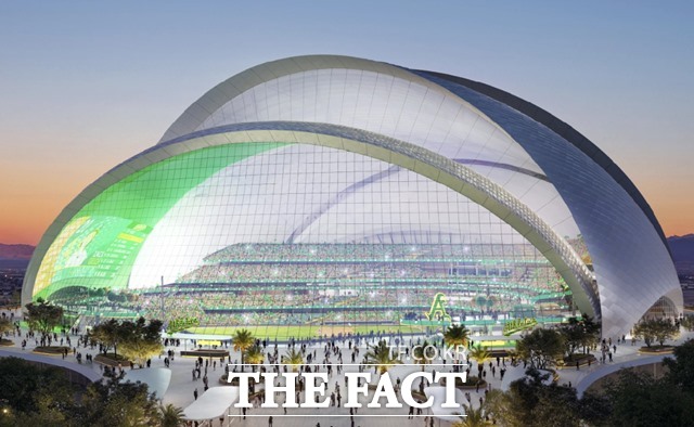 2028년 1월 완공 예정인 라스베이거스 애슬레틱스의 경기장 조감도./AP.뉴시스