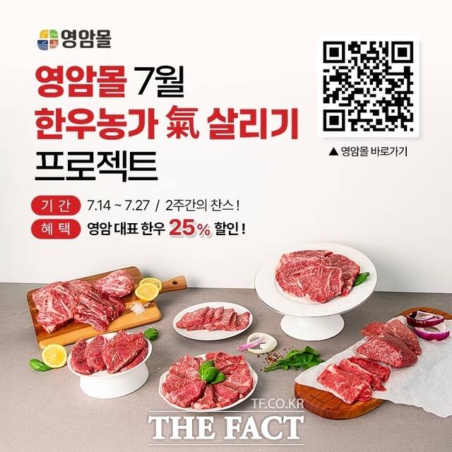 영암몰 7월 한우농가 기(氣) 살리기 프로젝트 홍보 포스터. /영암군