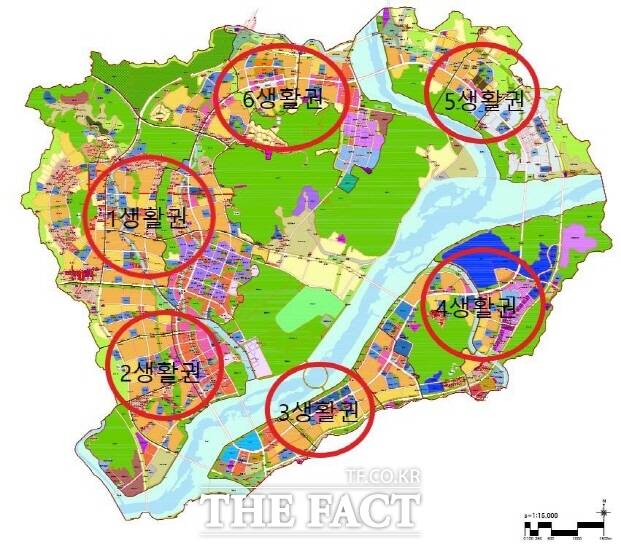 행복도시 생활권 배치도. /행복청